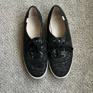 Kate spade x Keds black sparkle shoes